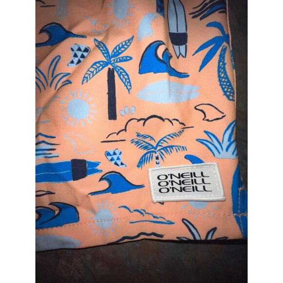 ONeill Mens Surf‎ Print Swim Trunks,  Orange & Blue - Size XXL - Picture 3 of 9